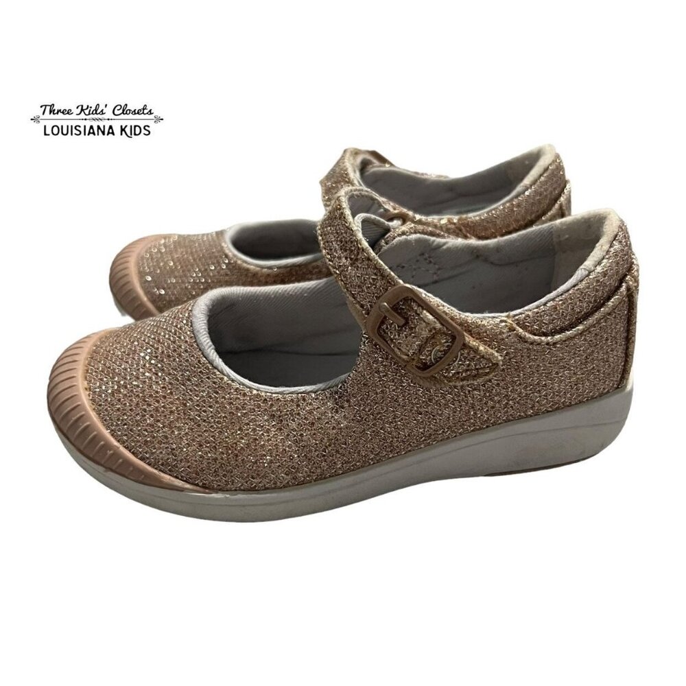 Stride Rite 7.5W Rose Gold Sparkle Reagan Mary Jane Sneakers